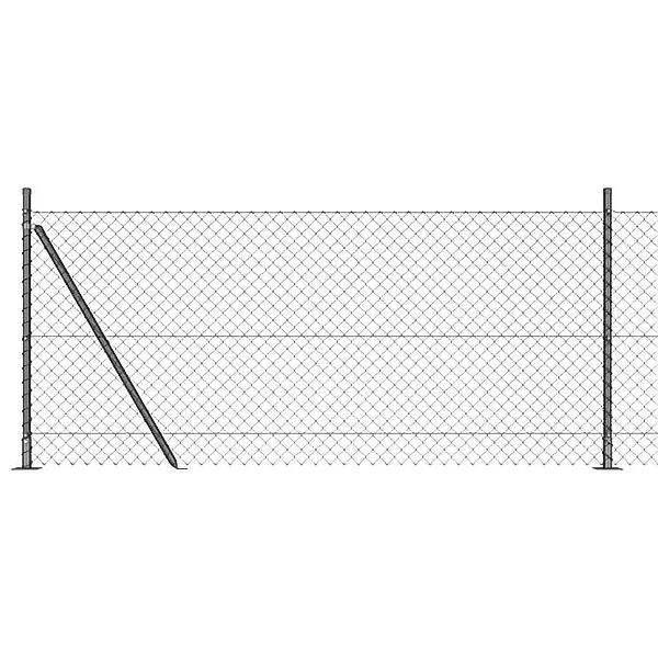 vidaXL Zaunpfosten Grau 25 x 1 m 40 x 40 mm Maschen Stahl und PVC 3351273 günstig online kaufen