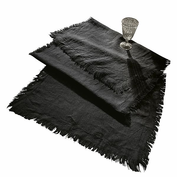 Mirabeau Tischläufer Tischläufer Pibrac schwarz günstig online kaufen
