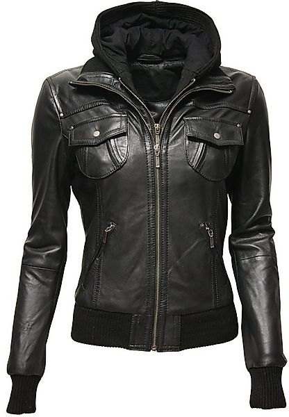 Zimmert Leather Lederjacke Fibi Blouson, Kapuze, Burgund, Rot, Schwarz, Übe günstig online kaufen