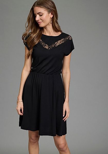 Laura Scott Abendkleid mit U-Boot-Ausschnitt, mit Spitzenapplikationen, uni günstig online kaufen