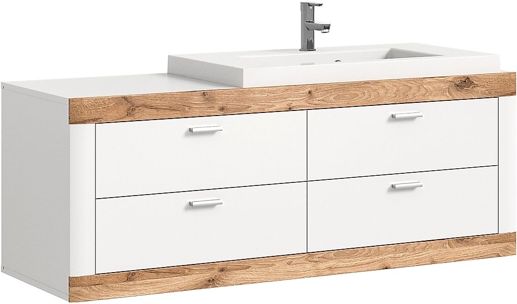 Home affaire Waschtisch »Landsby, Breite 133 cm, inkl. Mineralguss-Waschbec günstig online kaufen