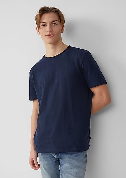 QS Langarmshirt Baumwollshirt mit Rollkante und günstig online kaufen