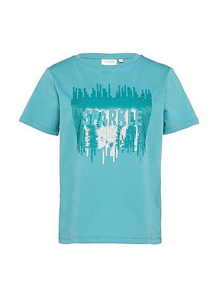 Comma T-Shirt Pailletten Rundhals-Ausschnitt, kurzarm, Regular günstig online kaufen