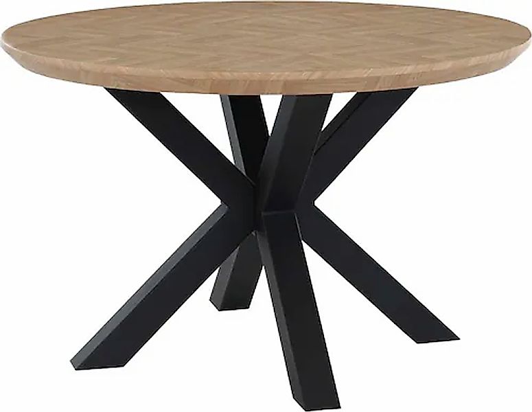 Jockenhöfer Gruppe Esstisch »Oakland«, rund, 120cm ø, Parkettoptik., Metall günstig online kaufen