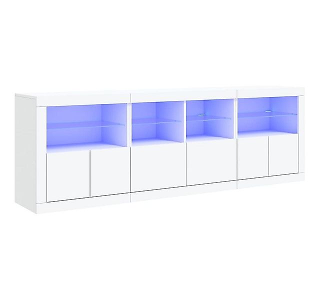 vidaXL Sideboard Sideboard mit LED-Leuchten Weiß 202x37x67 cm (1 St) günstig online kaufen