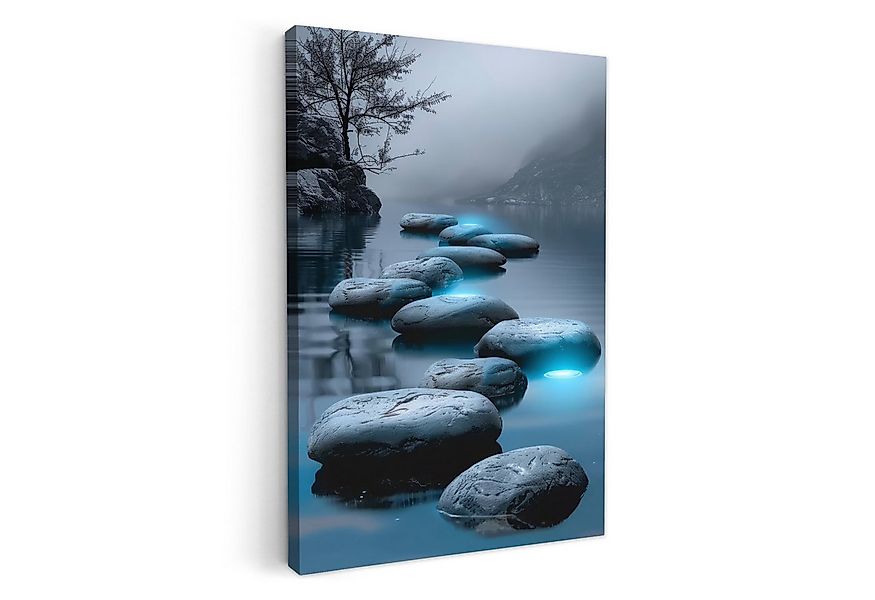 OneMillionCanvasses® Leinwandbild Steine - Wasser - Bäume - Natur, Fotodruc günstig online kaufen