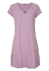 H.I.S Nachthemd in süßem Streifenlook mit Kräuselrändern günstig online kaufen