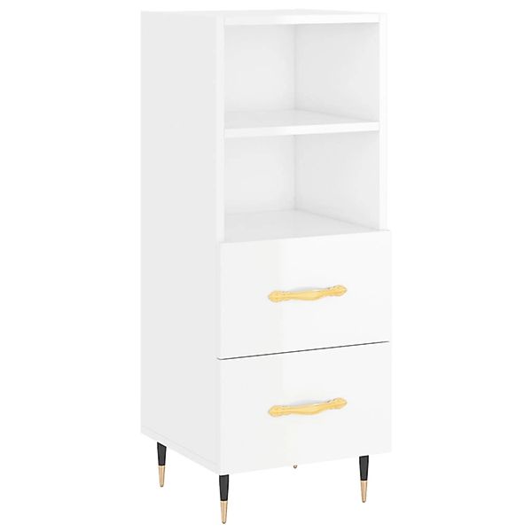 vidaXL Sideboard Hochglanz-Weiß 34,5x34x90 cm Holzwerkstoff 828646 günstig online kaufen