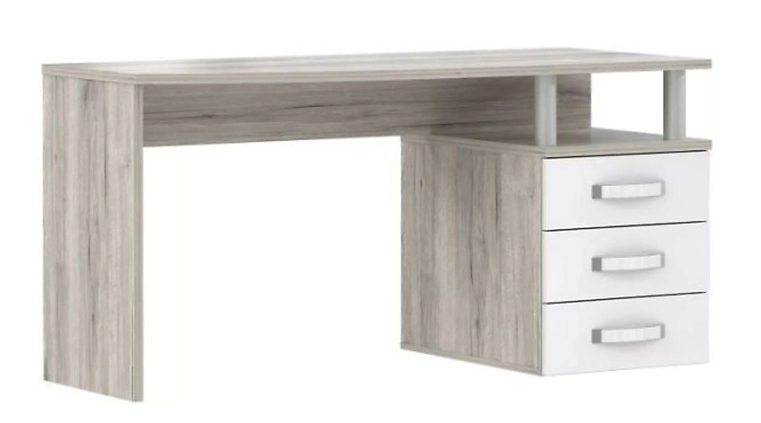 Schreibtisch Rondino Sandeiche/Weiß günstig online kaufen