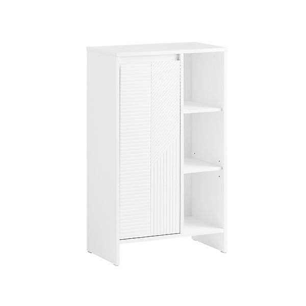 SoBuy Wäscheschrank Badschrank mit Wäschesack Badkommode Weiß BZR156-W günstig online kaufen