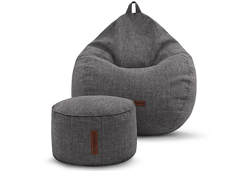 Green Bean Sitzsack Indoor Sitzsack XXL Home Linen +Hocker (2er Set Indoor günstig online kaufen