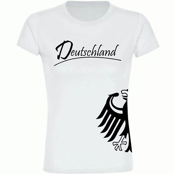 multifanshop T-Shirt Damen Deutschland - Adler seitlich - Frauen günstig online kaufen