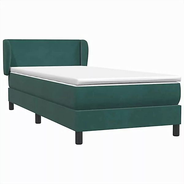 vidaXL Bett Boxspringbett mit Matratze Dunkelgrün 80x210 cm Samt günstig online kaufen