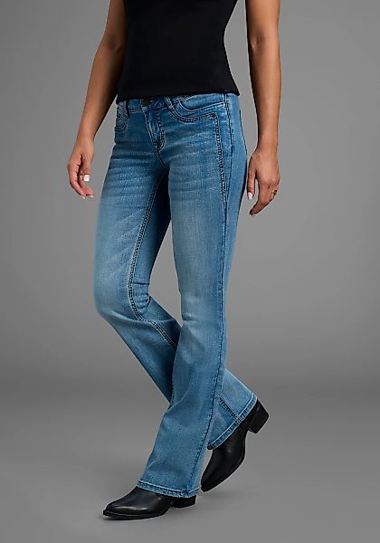 Arizona Bootcut-Jeans "mit Keileinsätzen" ausgestellte Beinform, niedrige L günstig online kaufen