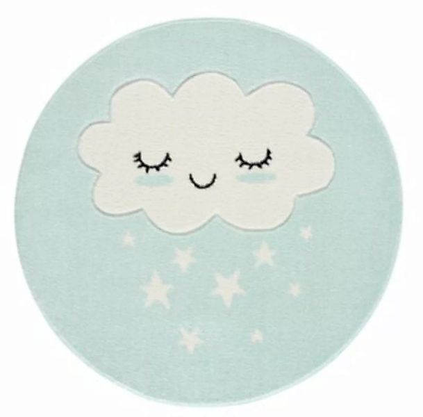 Kids Love Rugs Kinderteppich Wolke rund mint/weiß Gr. 133 günstig online kaufen