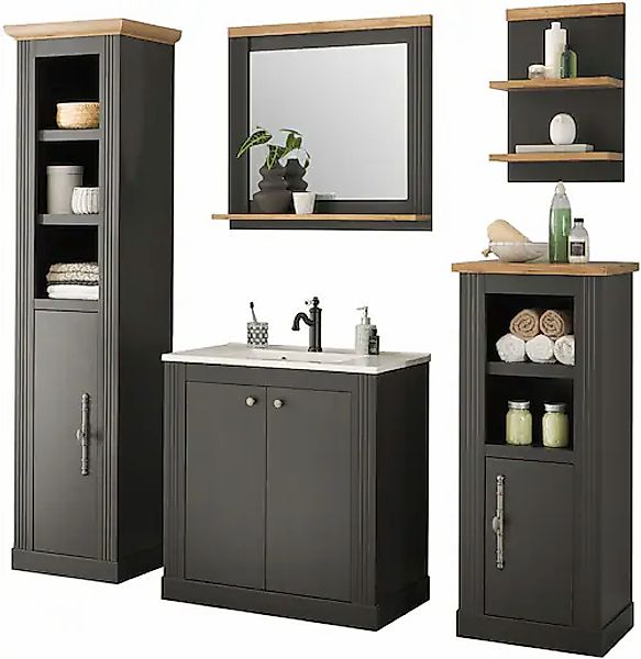 Home affaire Badmöbel-Set »WESTMINSTER, Bad im Landhausstil, 5-teiliges Bad günstig online kaufen