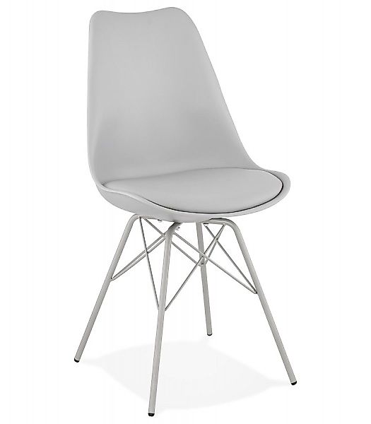 KADIMA DESIGN Esszimmerstuhl Designerstuhl Grau Metall günstig online kaufen