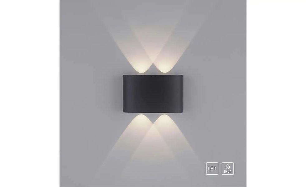 LED Wandleuchte Carlo in Schwarz 4x 0,8W 480lm IP54 günstig online kaufen