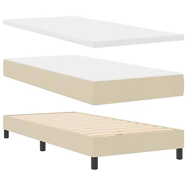 vidaXL Boxspringbett mit Matratze Creme 80 x 200 cm Stoff 3339931 günstig online kaufen
