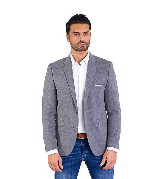 Denim Distriqt Jerseysakko Sportliches Herren Slim Fit Jersey Sakko Grau 48 günstig online kaufen