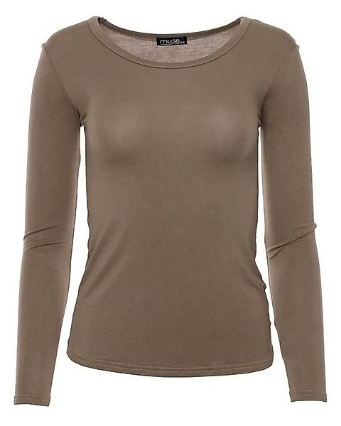 Muse Rundhalsshirt Basic Rundhals Langarmshirt Skinny günstig online kaufen