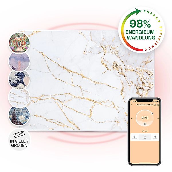 Klarstein Wonderwall Air Art Smart Infrarotheizung 80x60 cm 500 W Wandmonta günstig online kaufen