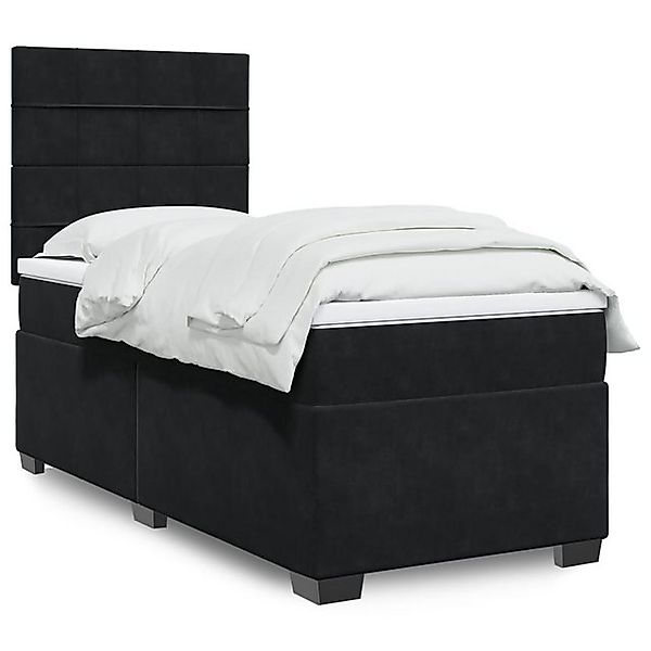 furnicato Bettgestell Boxspringbett mit Matratze Schwarz 90x190 cm Samt günstig online kaufen