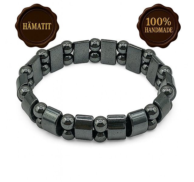 M-Punkt24 Armband Hämatit (Hämatit Herren Ø60mm Naturstein Schmuck, mit Ges günstig online kaufen