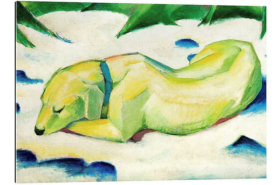 Posterlounge Wandbild Liegender Hund im Schnee, günstig online kaufen