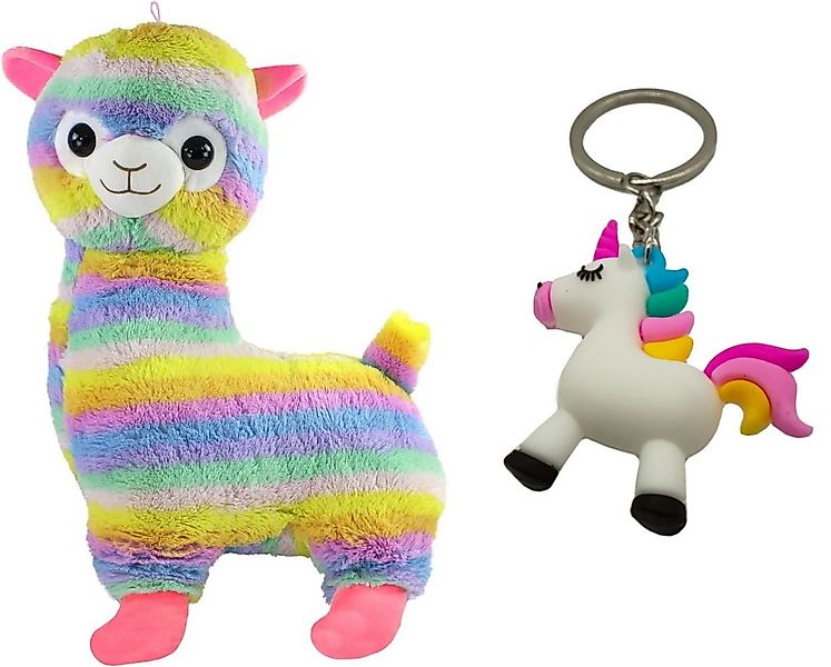 soma Kuscheltier Alpaka Kuscheltier Regenbogen Plüsch-Tier Stofftier 43 cm günstig online kaufen