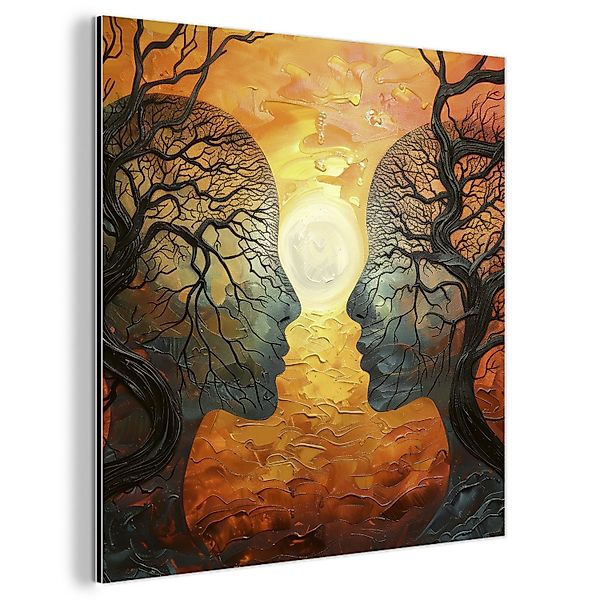 MuchoWow Metallbild Bäume - Gesichter - günstig online kaufen