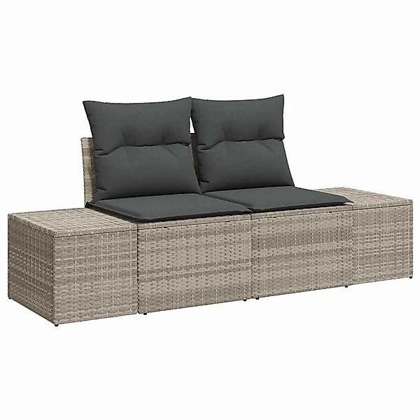 vidaXL Gartensofa mit Kissen Grau 184 x 62 x 69 cm Poly-Rattan 42006797 günstig online kaufen