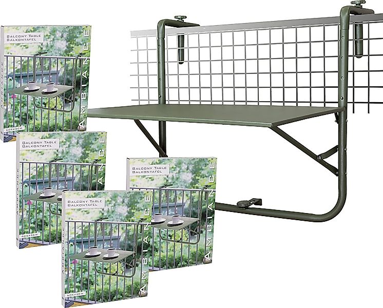 Trendyshop365 Balkonhängetisch klappbar 60x40cm wetterfest (4-St), günstig online kaufen