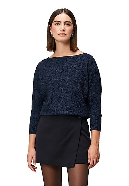 Zero Kurzarmshirt Damen Glitzershirt mit U-Boot günstig online kaufen