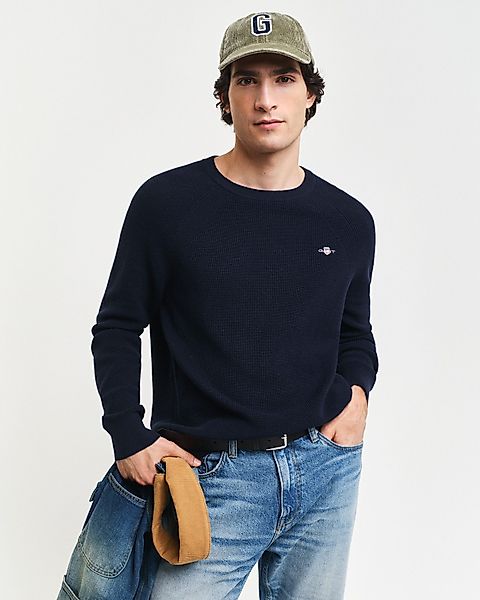 Gant Rundhalspullover COTTON WOOL RIB C-NECK günstig online kaufen