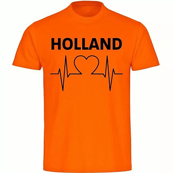multifanshop T-Shirt Herren Holland - Herzschlag - Männer günstig online kaufen