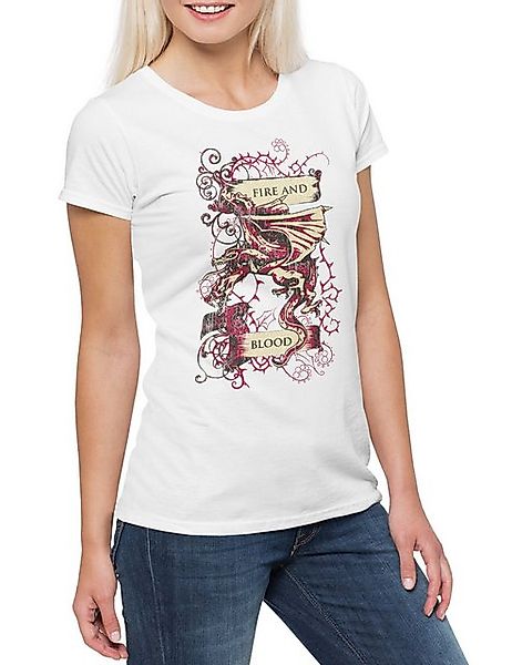 Urban Backwoods Print-Shirt Fire And Blood Damen T-Shirt Game Winter Of Sym günstig online kaufen