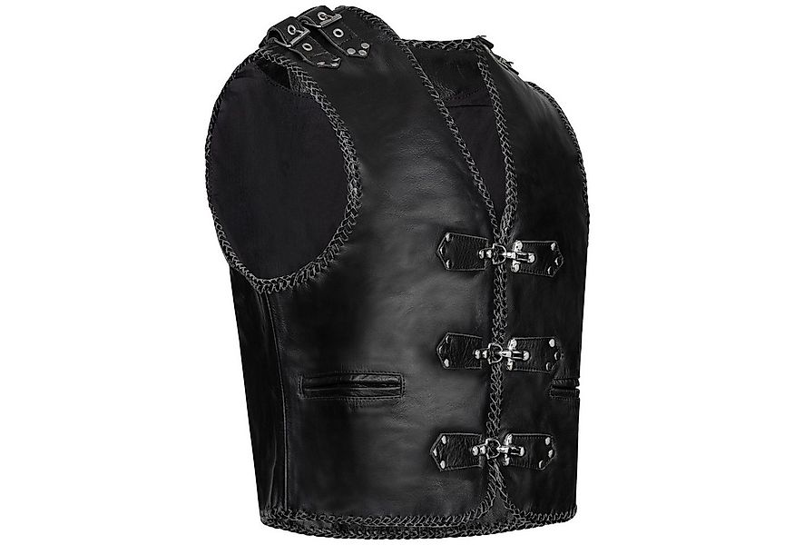PAULGOS Motorradweste Lederweste Biker Kutte Clubweste Chopper Weste 100% E günstig online kaufen