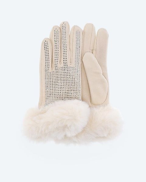 Pfeffinger Handschuhe mit Steinchen & Webpelz günstig online kaufen