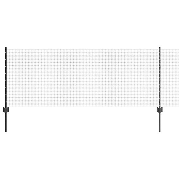 vidaXL Zaun mit Pfosten Grau 0,8 x 25 m Stahl und PVC 3336595 günstig online kaufen