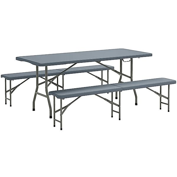 Costway Bierbank Klappbar Kunststoff 180 x 30 x 43 cm mit Tragegriff günstig online kaufen