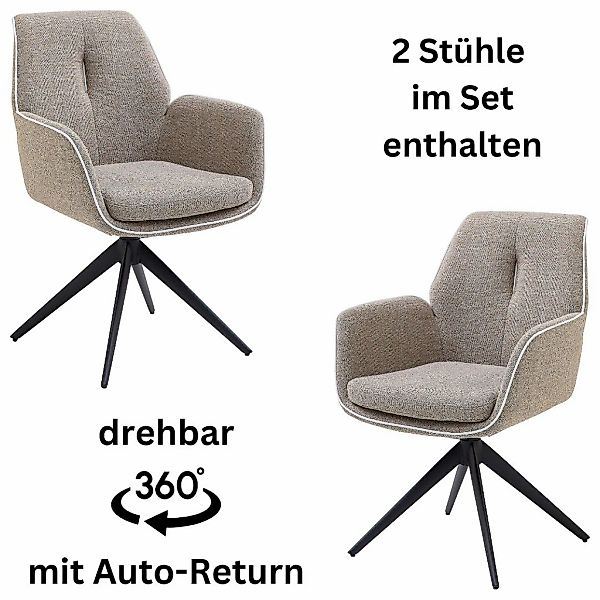 Stolkom Armlehnstuhl "Enja" (Set) 2 Stk.360 grad drehbar mit Auto-Return günstig online kaufen