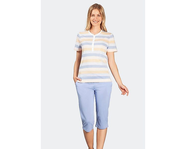 Hajo Capri-Pyjama Hajo, Damen Capri Schlafanzug Klima-Komfort 45996 günstig online kaufen