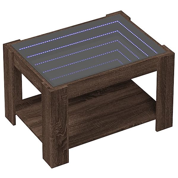 vidaXL Couchtisch LED-Couchtisch Braun Eichen-Optik 73x53x45 günstig online kaufen