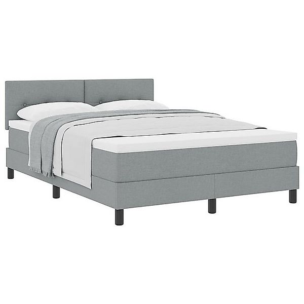 vidaXL Bett Boxspringbett mit Matratze Hellgrau 160x200 cm Stoff (1-tlg) günstig online kaufen