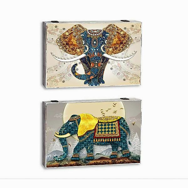 Abdeckungen Dkd Home Decor Elefant Zähler 46,5 X 6 X 31,5 Cm Türkis 2 Stück günstig online kaufen