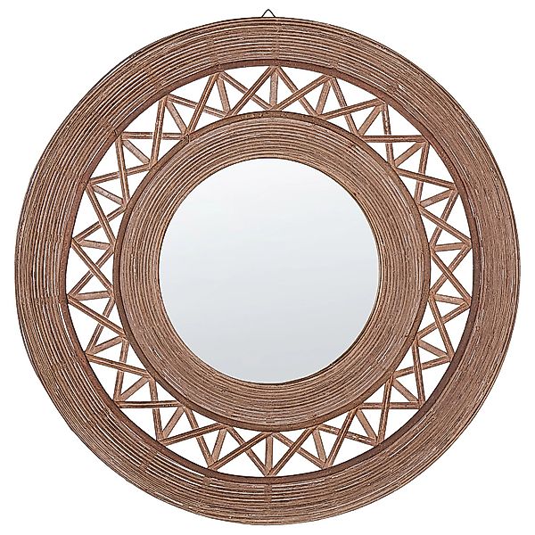 Beliani Wandspiegel CACOMA Hellbraun 9x62x62 günstig online kaufen