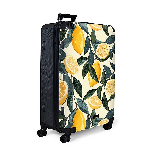 NoBoringSuitcases.com© Hartschalen-Trolley Beige mit Zitronen und günstig online kaufen