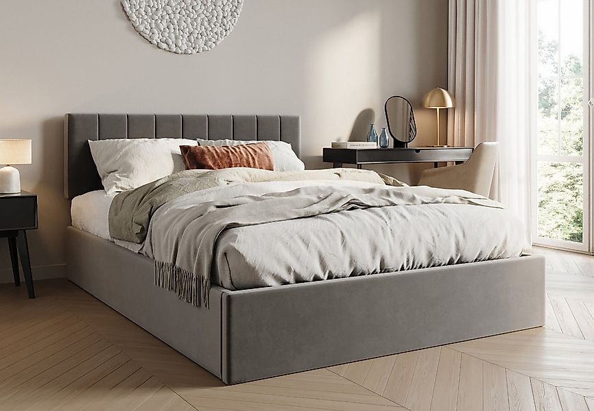 Home Collective Polsterbett mit Stauraum und Lattenrost Doppelbett Gepolste günstig online kaufen