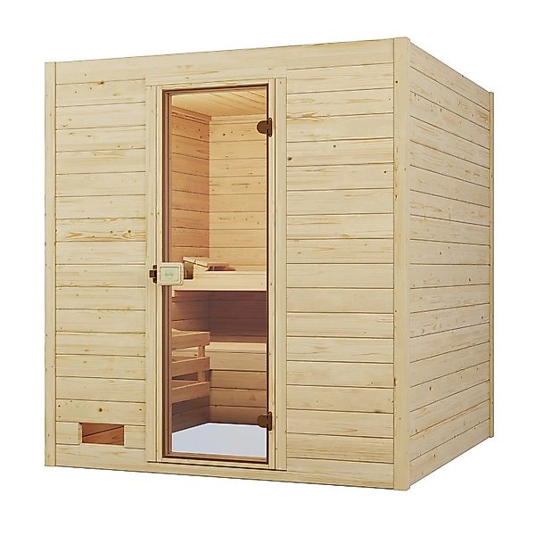 Weka Massivholzsauna Valida 3 o. Ofen Glastür günstig online kaufen